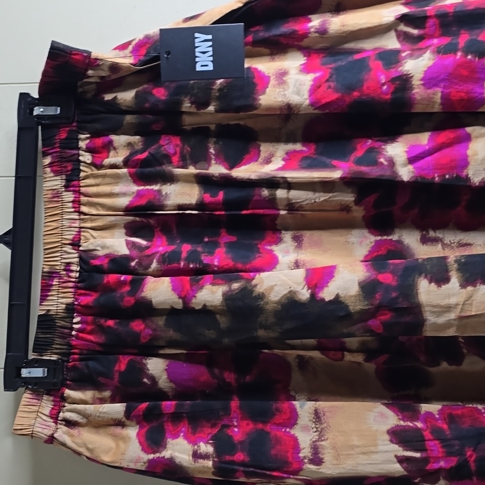 DKNY Women's Leaf Print A-Line Skirt  Large - Picture 7 of 16
